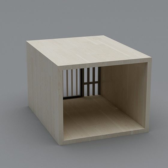 Wooden Window Frame Cube 3D model