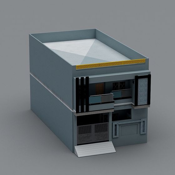Modern Low-Poly Urban Building 3D model