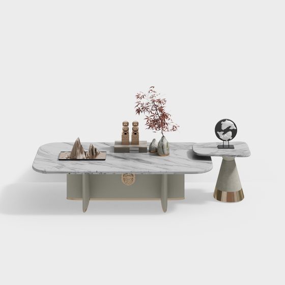 Elegant Marble Art Table 3D model