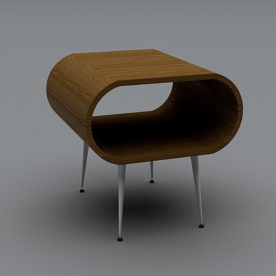 Streamlined Wooden Side Table 3D model