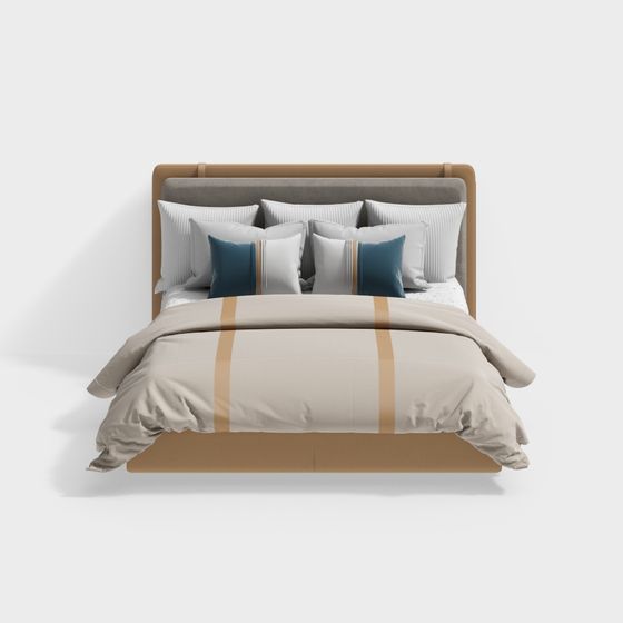 Stylish Low-Poly Bed 3D model for Modern Spaces
