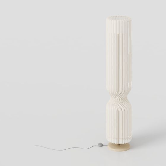 Sleek Streamlined Floor Lamp 3D model