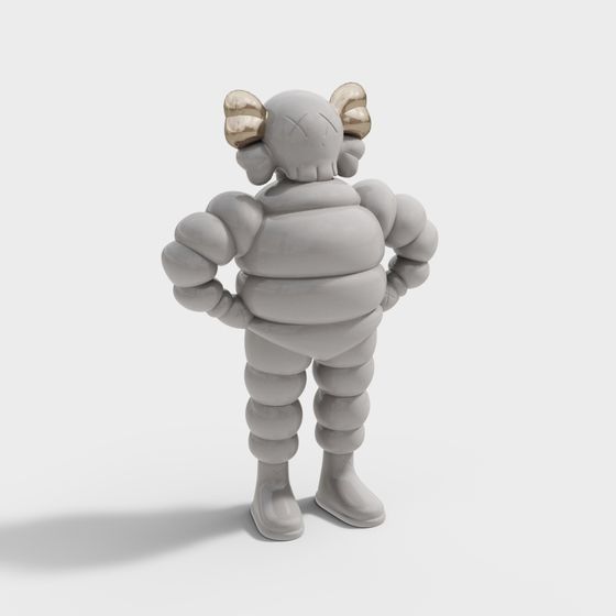 Cute Low Poly Bubble Buddy Character 3D model