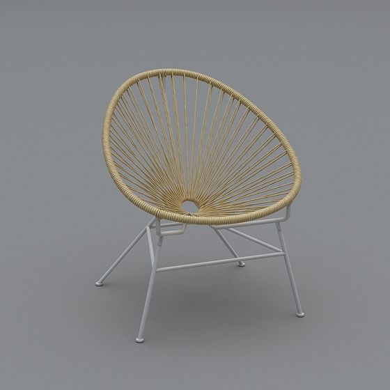 Cozy Woven Chair 3D model for Trendy Spaces
