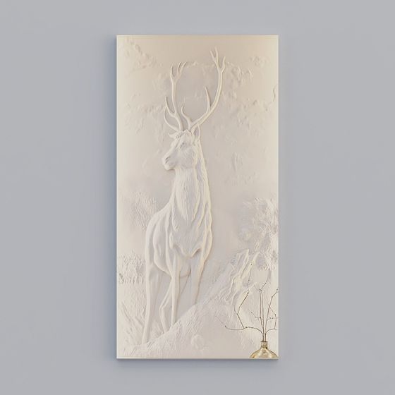 Elegant Winter Deer 3D model