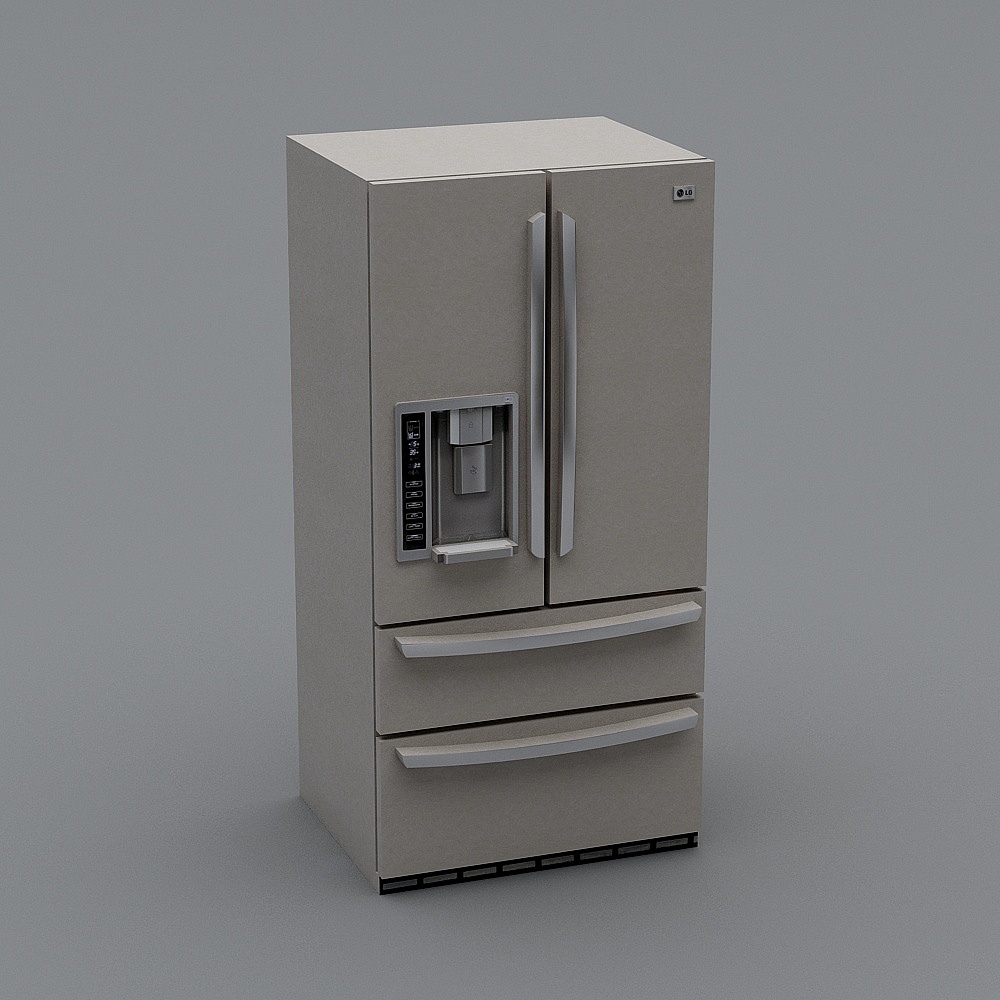 Sleek Minimalist Refrigerator 3D model
