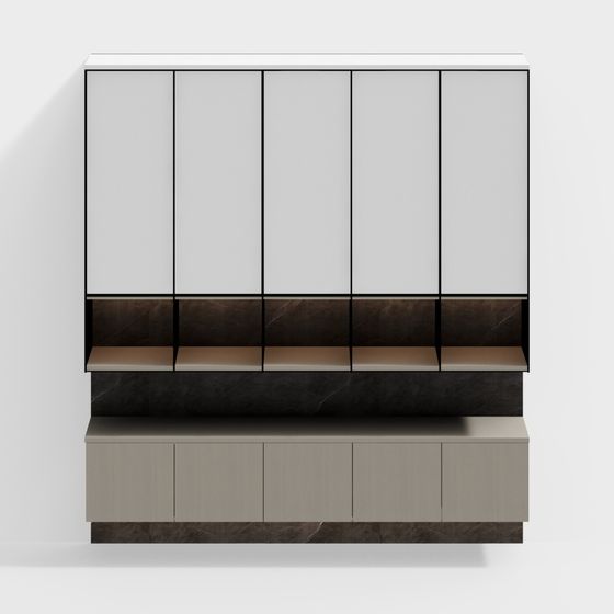 Stylish Minimalist Storage Cabinet 3D model
