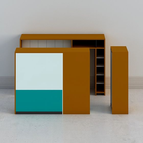 City Corner Bookshelf 3D model