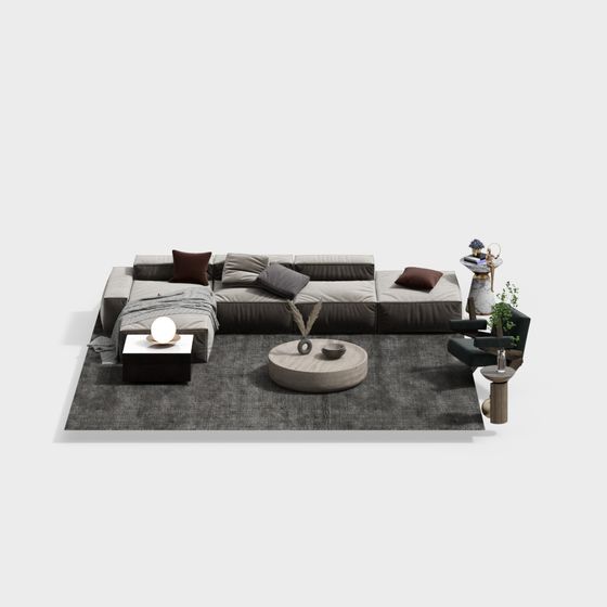 Urban Living Room 3D Model for Creative Projects