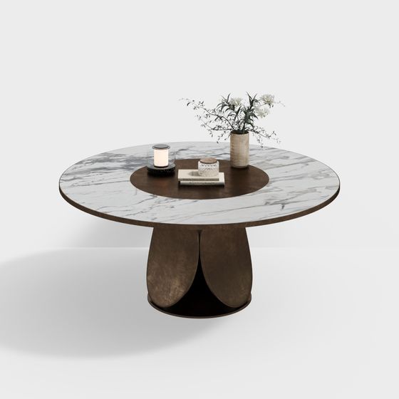 Stylish Low Poly Round Table 3D model