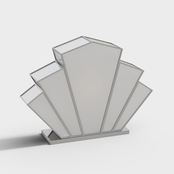 Art Deco Inspired Low-Polygon 3D Model