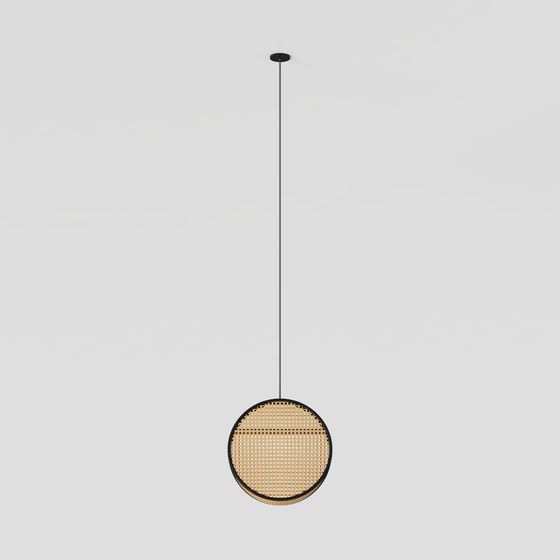 Sleek Round Pendant Lamp 3D model