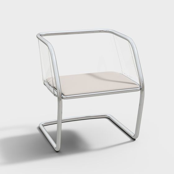 Chic Transparent Armchair 3D model for Modern Spaces