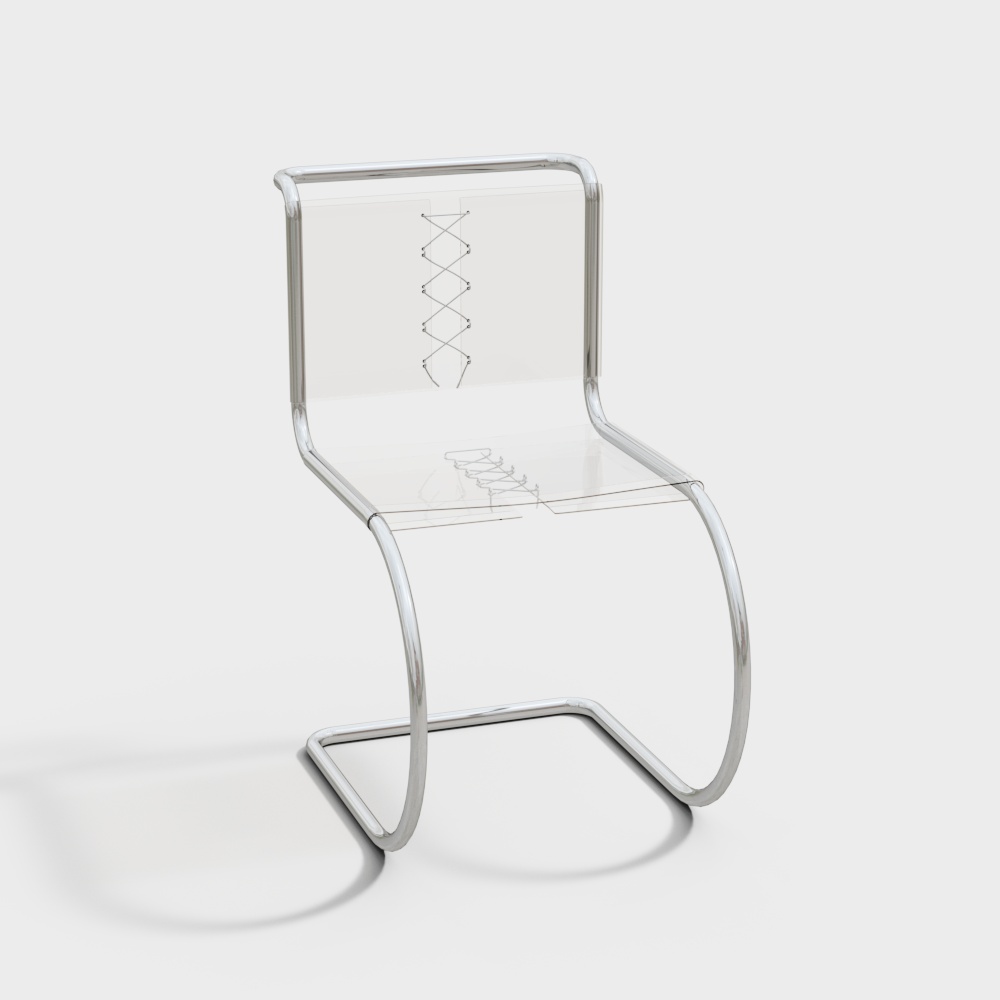 Futuristic Low-Poly Transparent Chair – Minimalist Design