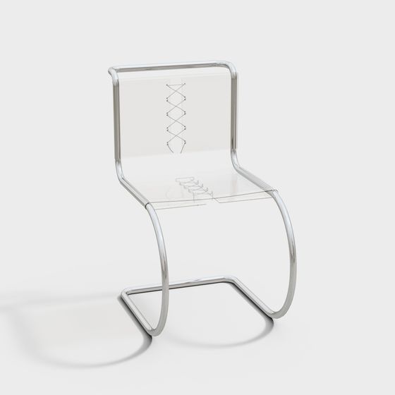 Futuristic Low-Poly Transparent Chair 3D model