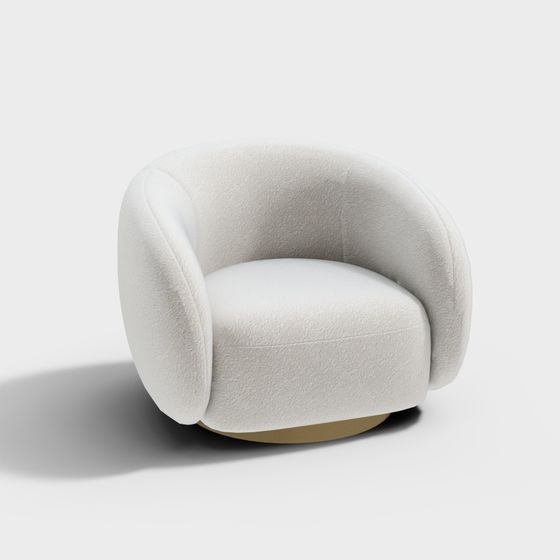 Elegant Round Sofa 3D model for Modern Interiors