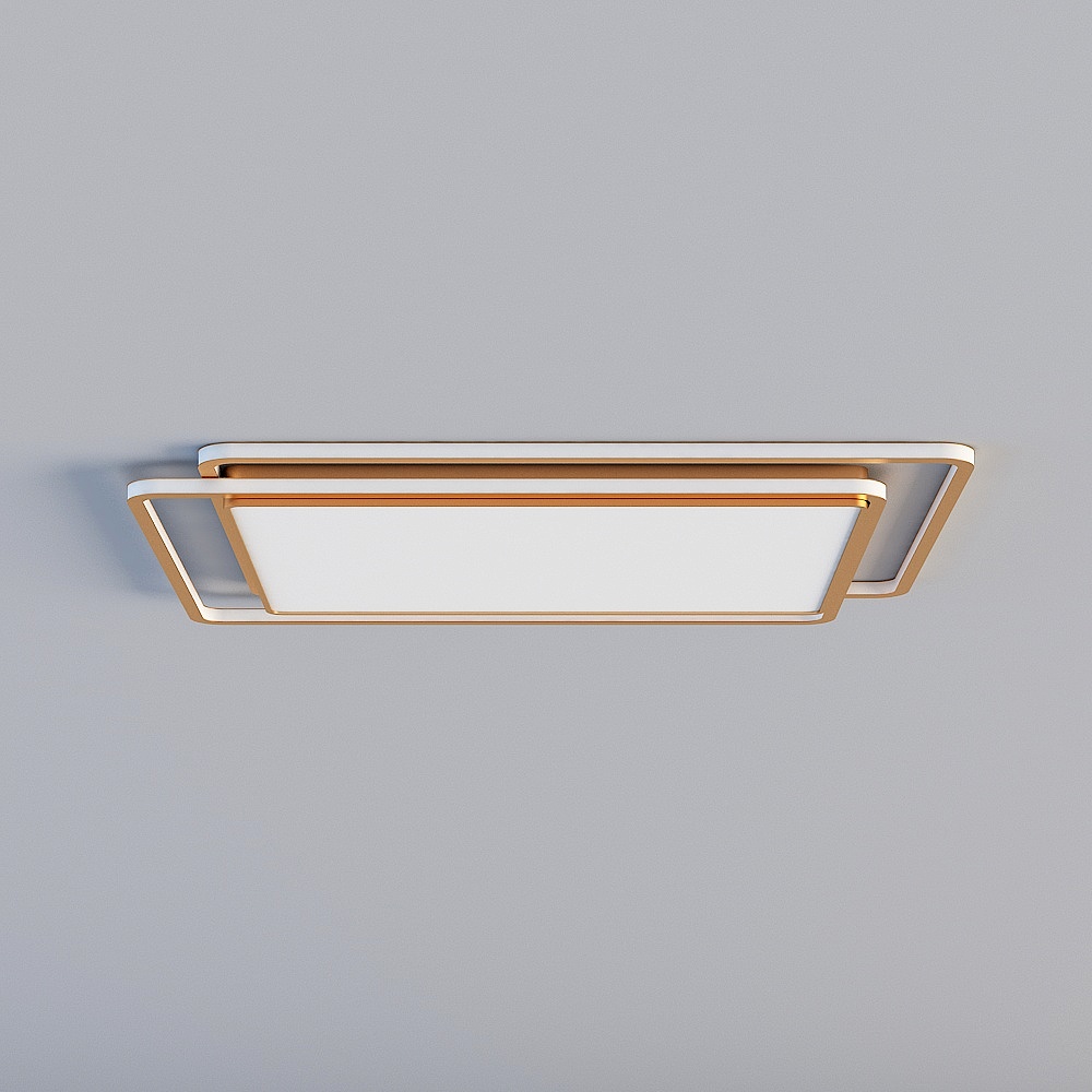 Golden square ceiling lamp