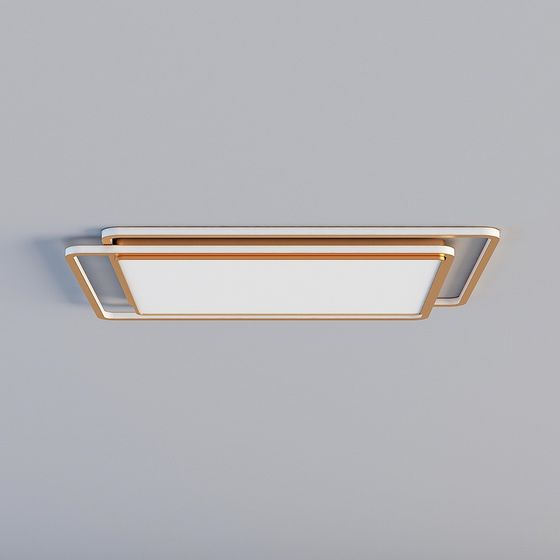 Stylish Square Double Layer Chandelier 3D model