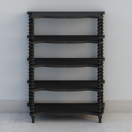 Elegant Vintage-Modern Bookshelf 3D model