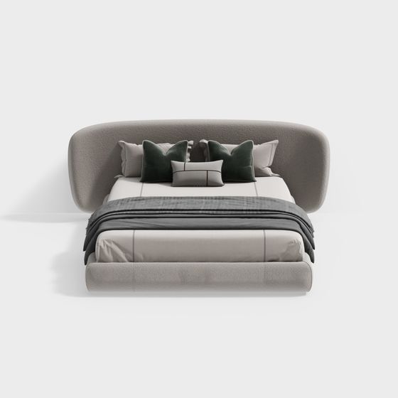 Elegant Low-Poly Bed 3D Model for Modern Interiors