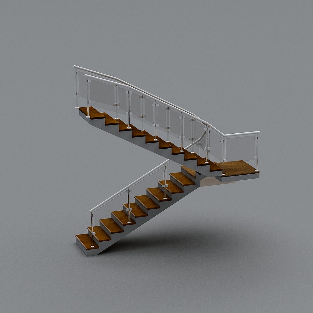 Elegant Staircase 3D model for Modern Interiors