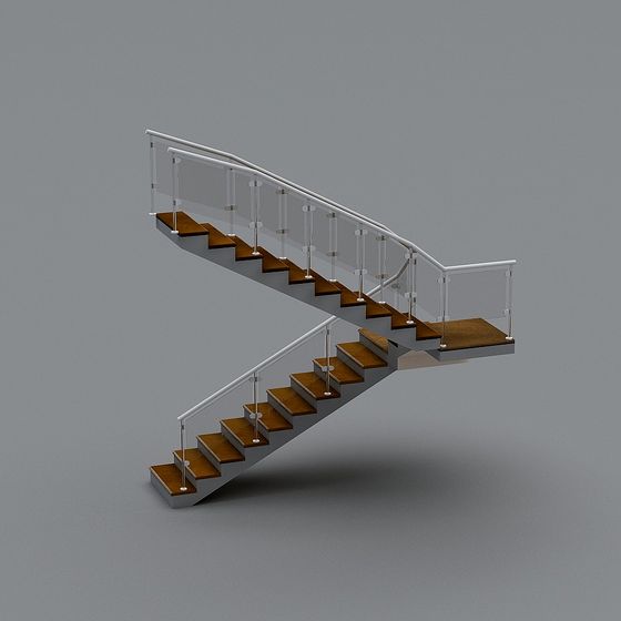 Elegant Staircase 3D model for Modern Interiors