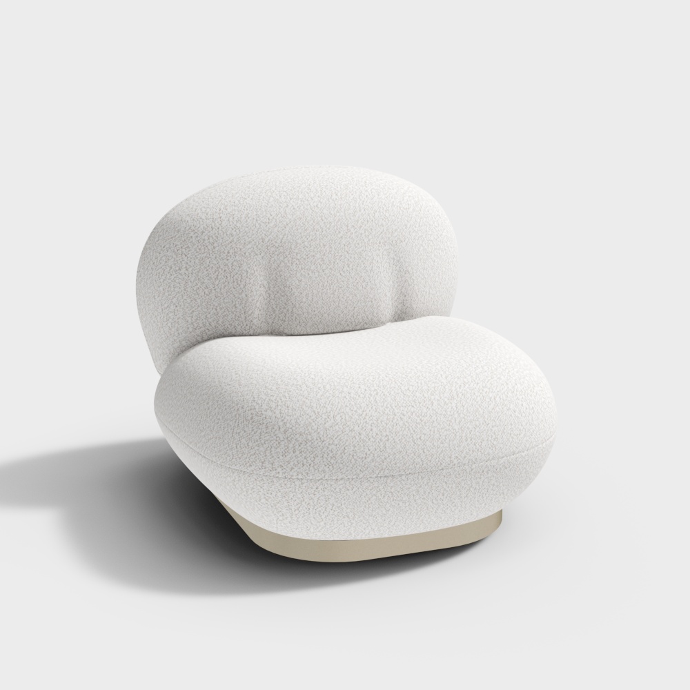 Silla de ocio de imitación de piel de cordero blanca-BSGX2030-Área de sillas de ocio