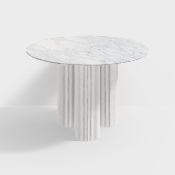 Elegant Marble Round Table 3D model