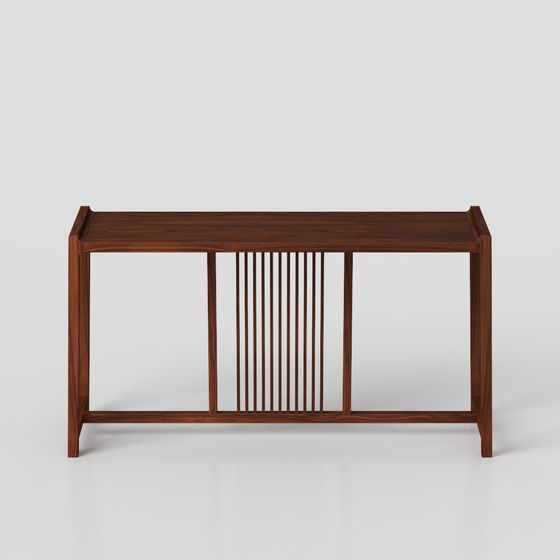 Urban Wooden Long Table 3D model