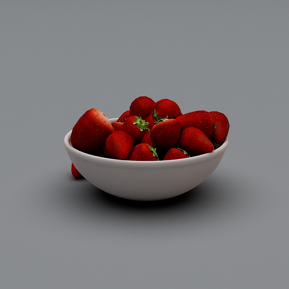 Vibrant Strawberry Bowl 3D model