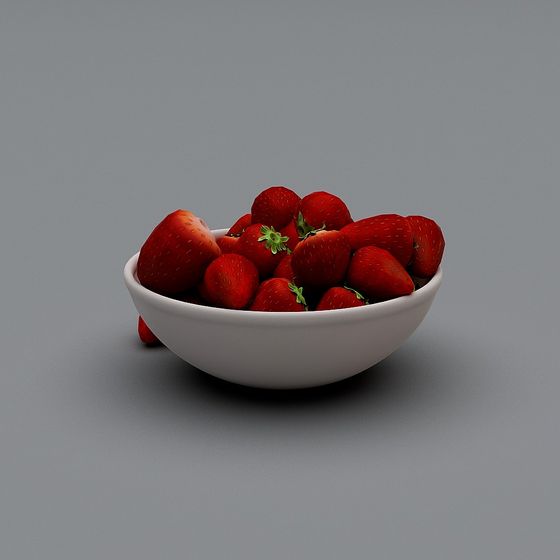 Vibrant Strawberry Bowl 3D model
