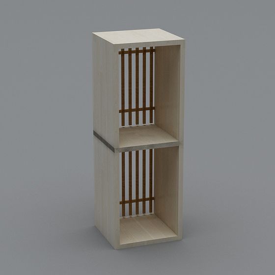 Elegant Wooden Bookshelf 3D model
