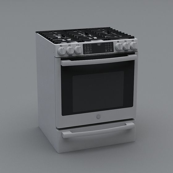 Stylish Minimalist Gas Stove 3D model for Modern Kitchens