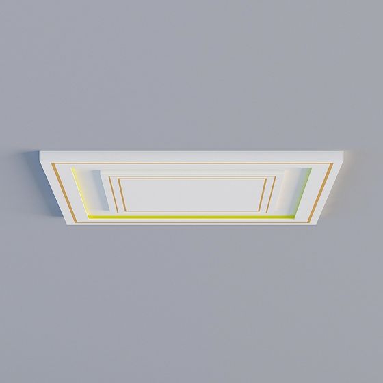 Elegant Low-Polygon Ceiling Light 3D model