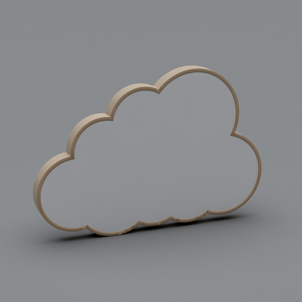 Cloud Outline Low Poly 3D model