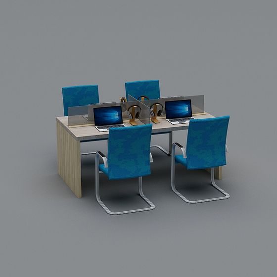 Multifunctional Workstation 3D model for Modern Offices