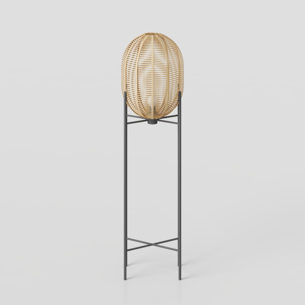 Rattan Pendant Light 3D Model – Low-Poly Natural Design