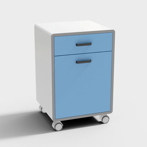 Low-Poly Mobile Filing Cabinet 3D model