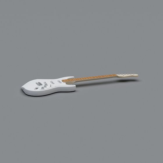 Stylish Low-Poly Electric Guitar 3D model