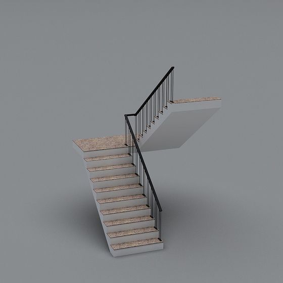 Stylish Minimalist Staircase 3D model for Any Project