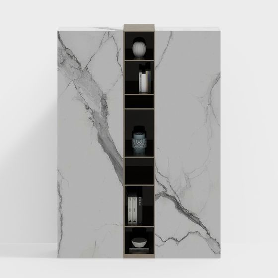 Elegant Marble Bookshelf 3D model