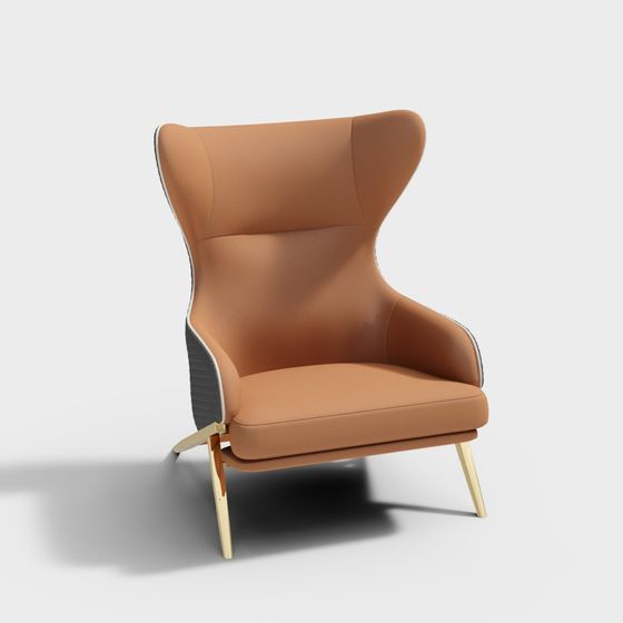 Elegant Wing Chair 3D model for Modern Interiors