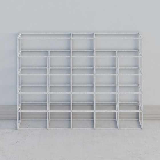 Modern Minimalist Low-Poly Bookshelf 3D model