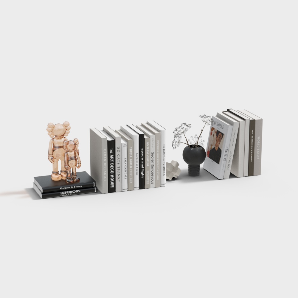 Artistic Low-Poly Bookshelf 3D model