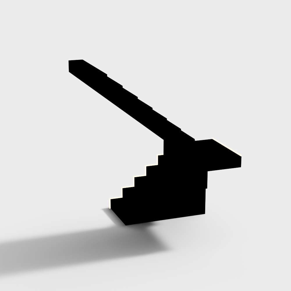 Low-Polygon Black Staircase 3D model