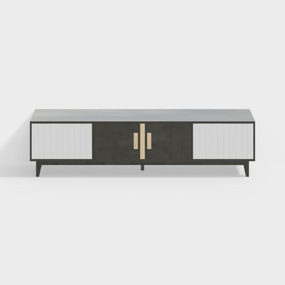 Mid-Century Modern TV Stand 3D model for Creative Spaces