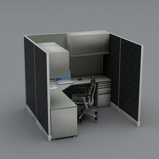 Low Polygon Office Cubicle 3D model
