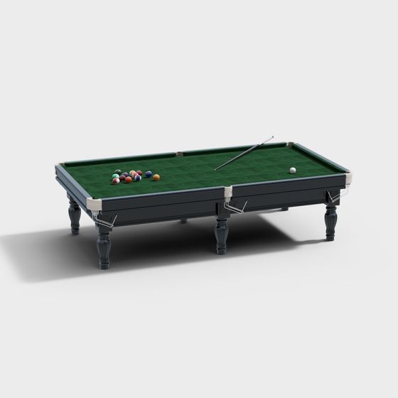 Stylish Low-Polygon Pool Table 3D Model