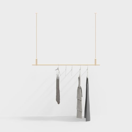 Minimalist Hanging Clothes Rack 3D model