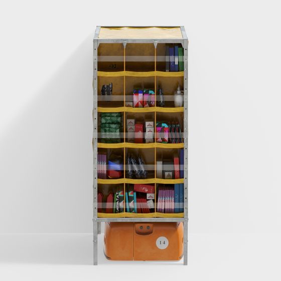 Stylish Urban Bookshelf 3D model for Creative Projects